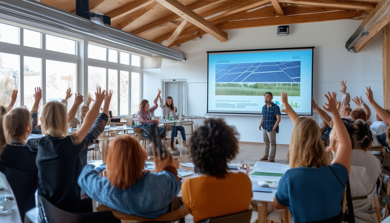 participez à l'assemblée publique à nogaro pour découvrir et débattre de l'initiative citoyenne en énergie photovoltaïque. engagez-vous dans la transition énergétique et échangez vos idées sur un avenir durable.