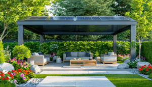 Découvrez Cover Green : la pergola française innovante, alliant design et panneaux solaires