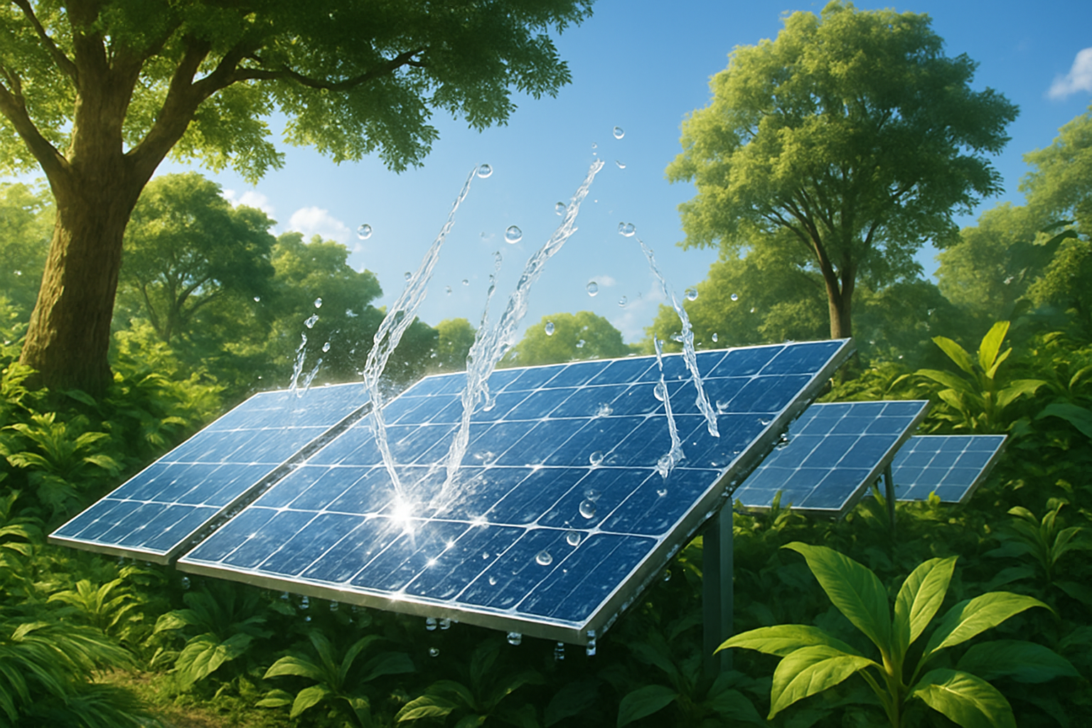 découvrez une nouvelle technologie de panneaux solaires capables de s'auto-nettoyer à la manière des arbres, sans eau ni produits chimiques, pour une production d'énergie plus durable et efficace.