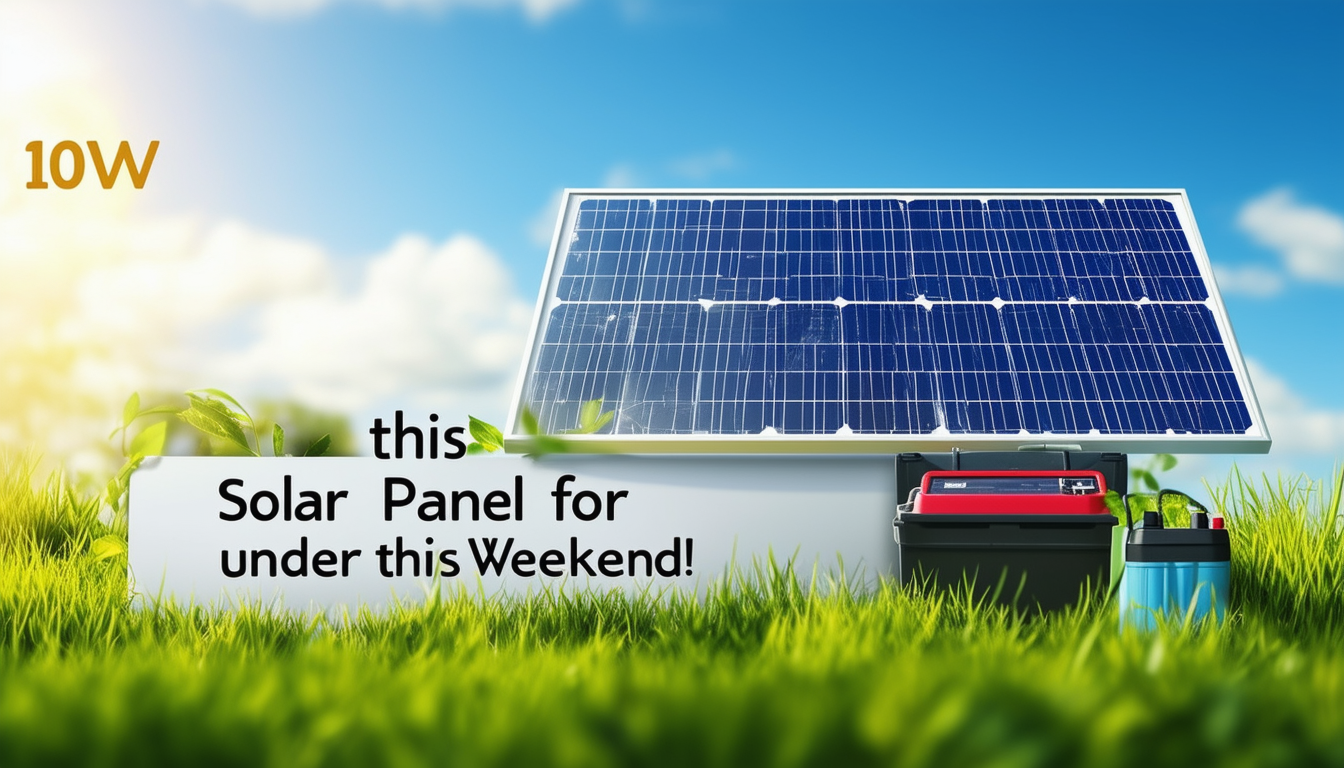 profitez de notre offre exceptionnelle ce week-end : un panneau solaire de 100w à moins de 70 euros ! idéal pour réduire votre facture d'énergie et adopter une démarche éco-responsable. ne manquez pas cette occasion de vous équiper en énergie renouvelable.