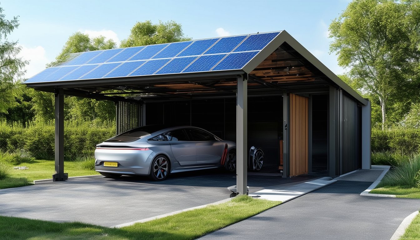 découvrez le carport modulaire de 8,4 kw de gridparity, une solution innovante alliant esthétique et efficacité énergétique. équipé de panneaux solaires semi-transparents, ce carport révolutionne l'autoproduction d'énergie tout en préservant la luminosité et en offrant une protection optimale à vos véhicules.