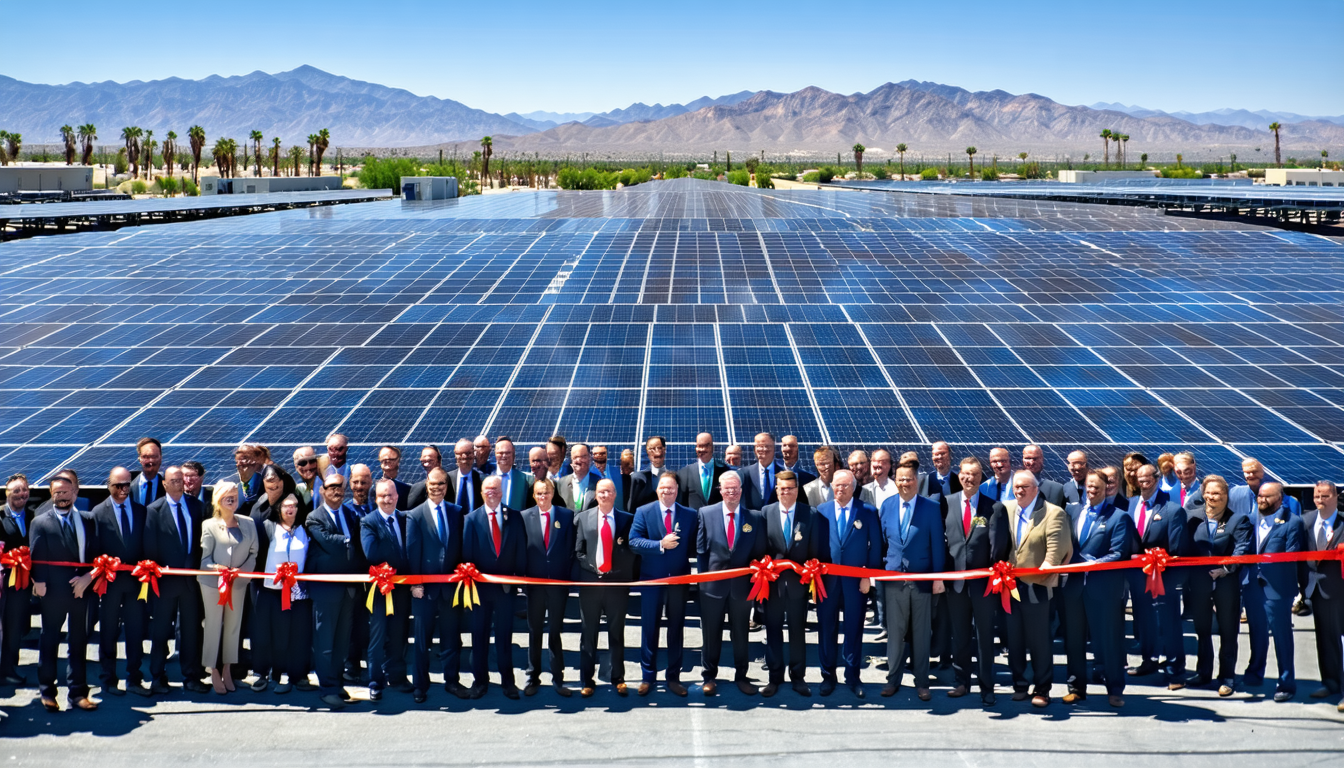 découvrez l'inauguration d'une centrale solaire hybride de grande envergure en californie, équipée de batteries pour un stockage d'énergie efficace et une production d'électricité plus fiable.