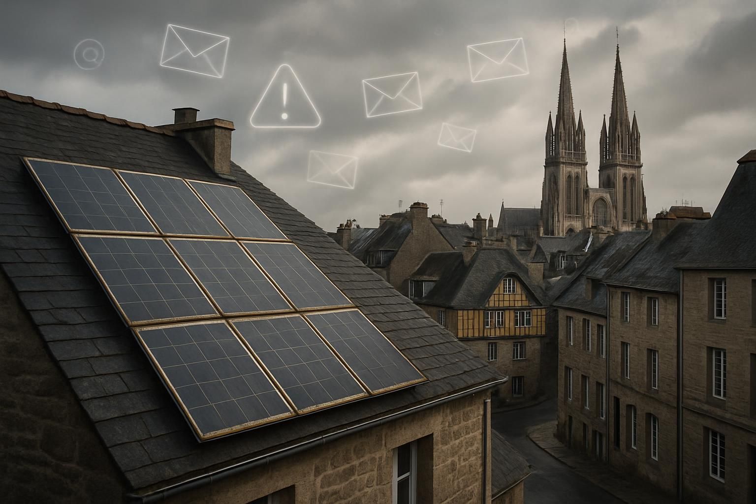 la ville de quimper met en garde contre des emails frauduleux liés aux panneaux solaires pour protéger ses citoyens contre les arnaques en ligne.
