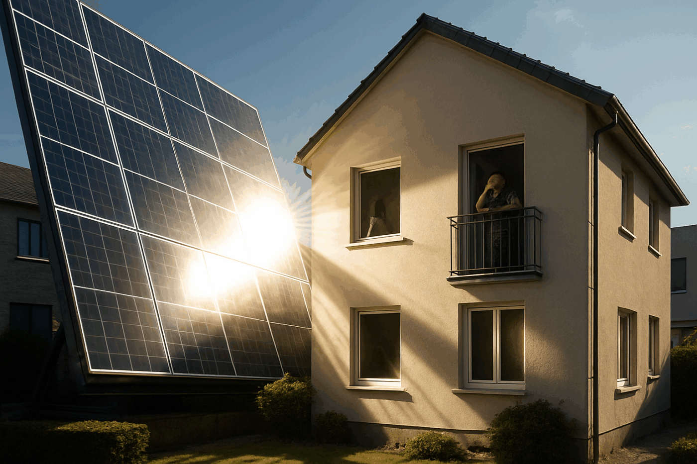 découvrez comment la lumière réfléchie par le panneau solaire géant du voisin perturbe la vie quotidienne et crée un véritable cauchemar visuel pour les habitants locaux.