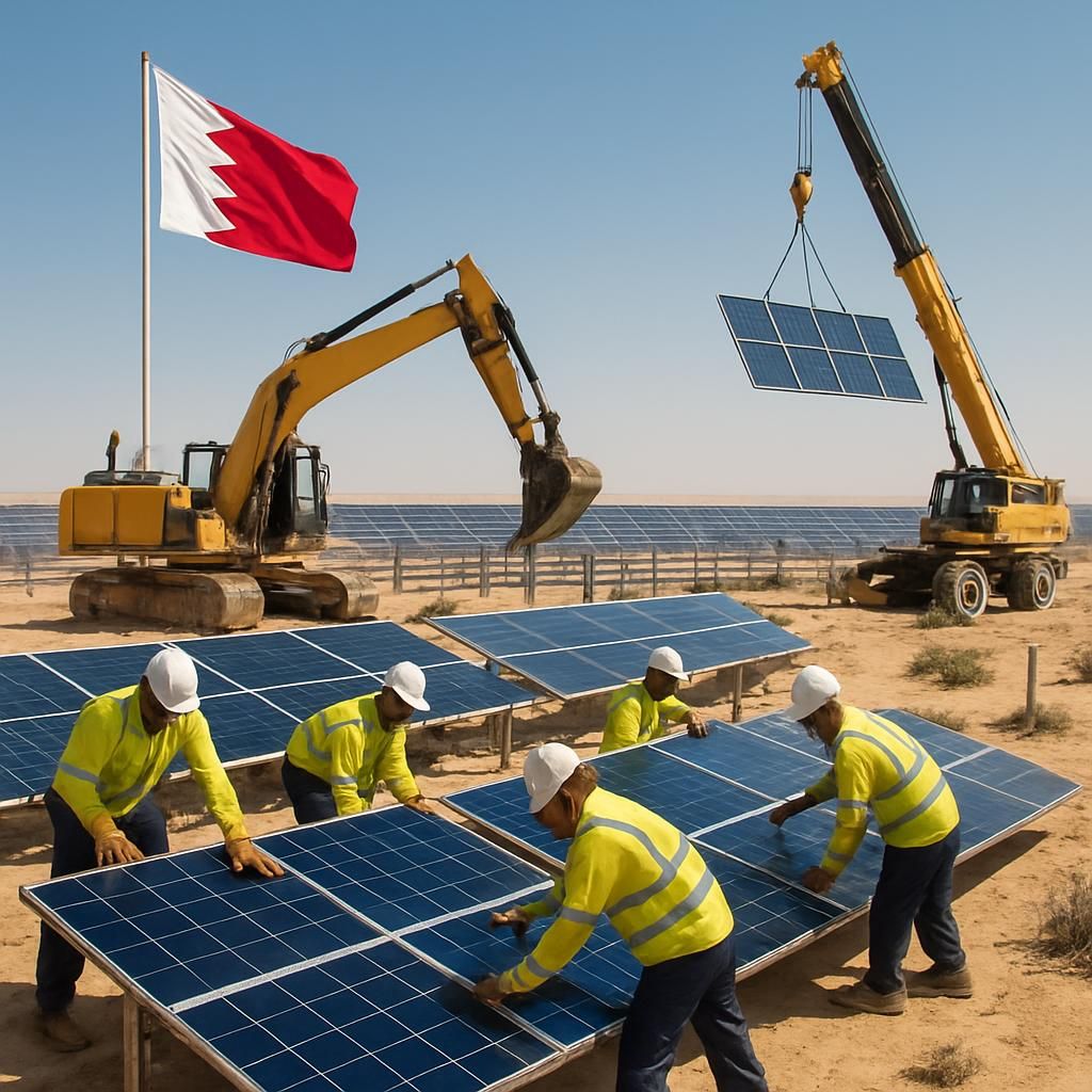 le bahreïn démarre la construction du projet solaire photovoltaïque al dur de 100 mw, une étape clé pour renforcer les energies renouvelables et promouvoir un avenir durable.