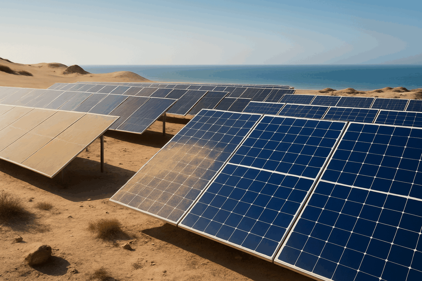 découvrez comment la poussière affecte l'efficacité des panneaux photovoltaïques dans les zones côtières arides et les solutions pour optimiser leur performance énergétique.