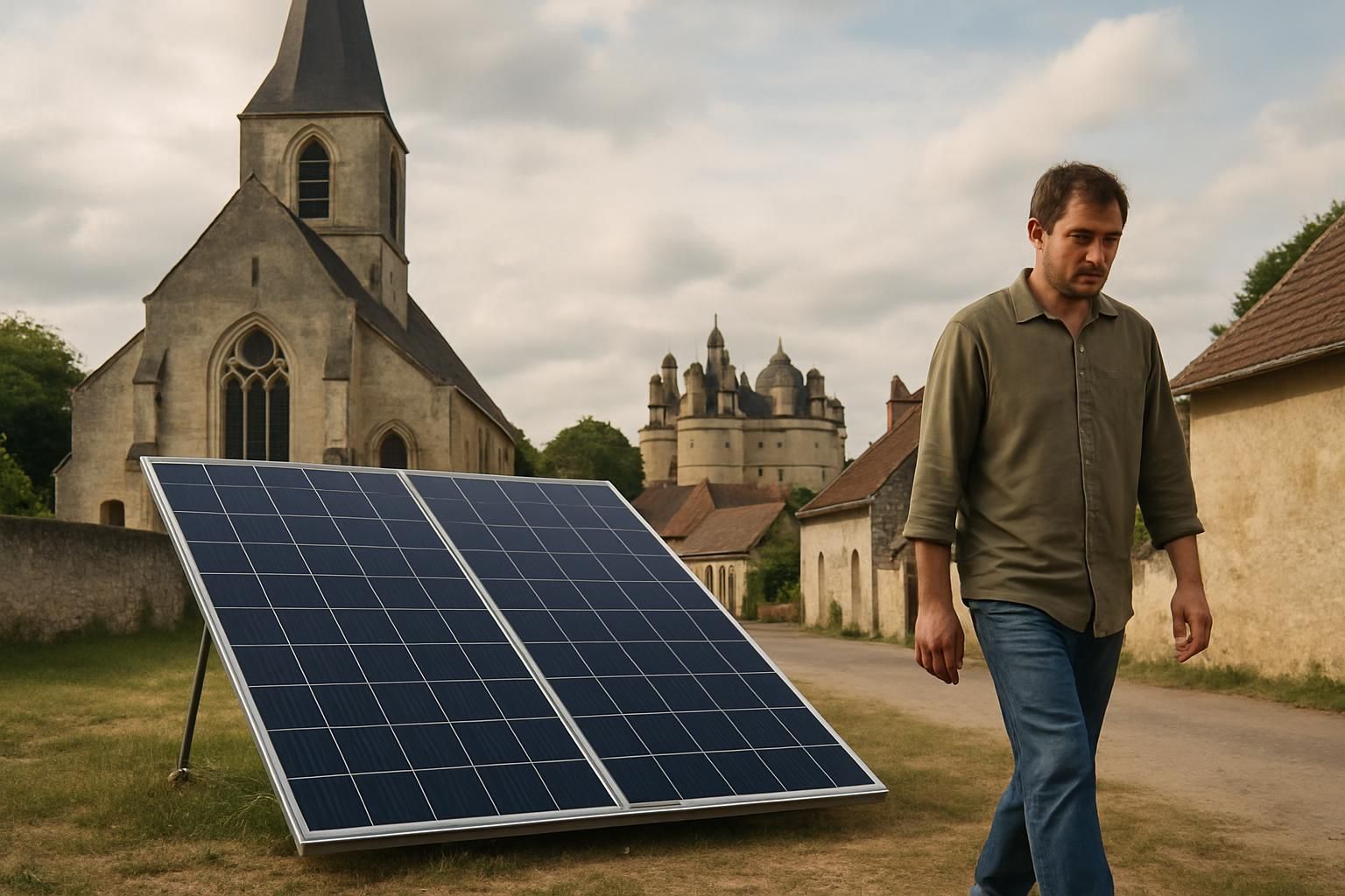 un habitant du loir-et-cher contraint de retirer son imposant panneau solaire près des monuments historiques de son village, suscitant un débat entre écologie et patrimoine.