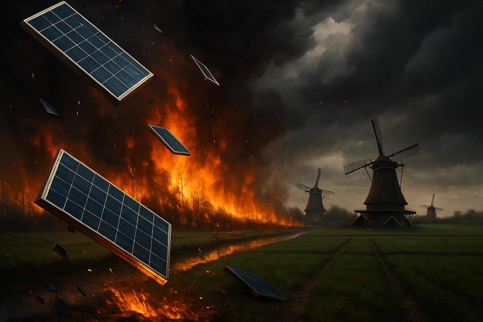 un incendie a causé des dégâts aux pays-bas, entraînant une pluie de débris de panneaux solaires. découvrez les répercussions de cet événement sur l'environnement et la sécurité publique.