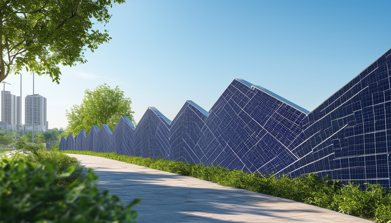 découvrez notre mur anti-bruit innovant en zigzag, alliant design moderne et fonctionnalité. équipé de panneaux photovoltaïques, il contribue à réduire le bruit tout en produisant de l'énergie renouvelable, offrant ainsi une solution durable pour les environnements urbains.