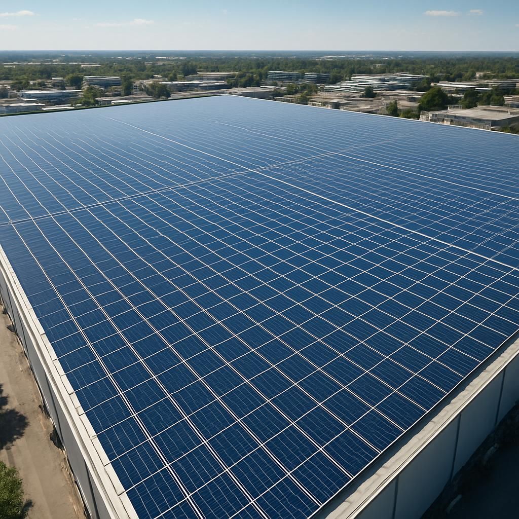 découvrez le record solaire avec 128 568 m² de panneaux photovoltaïques installés sur un seul toit, une avancée majeure pour les énergies renouvelables.