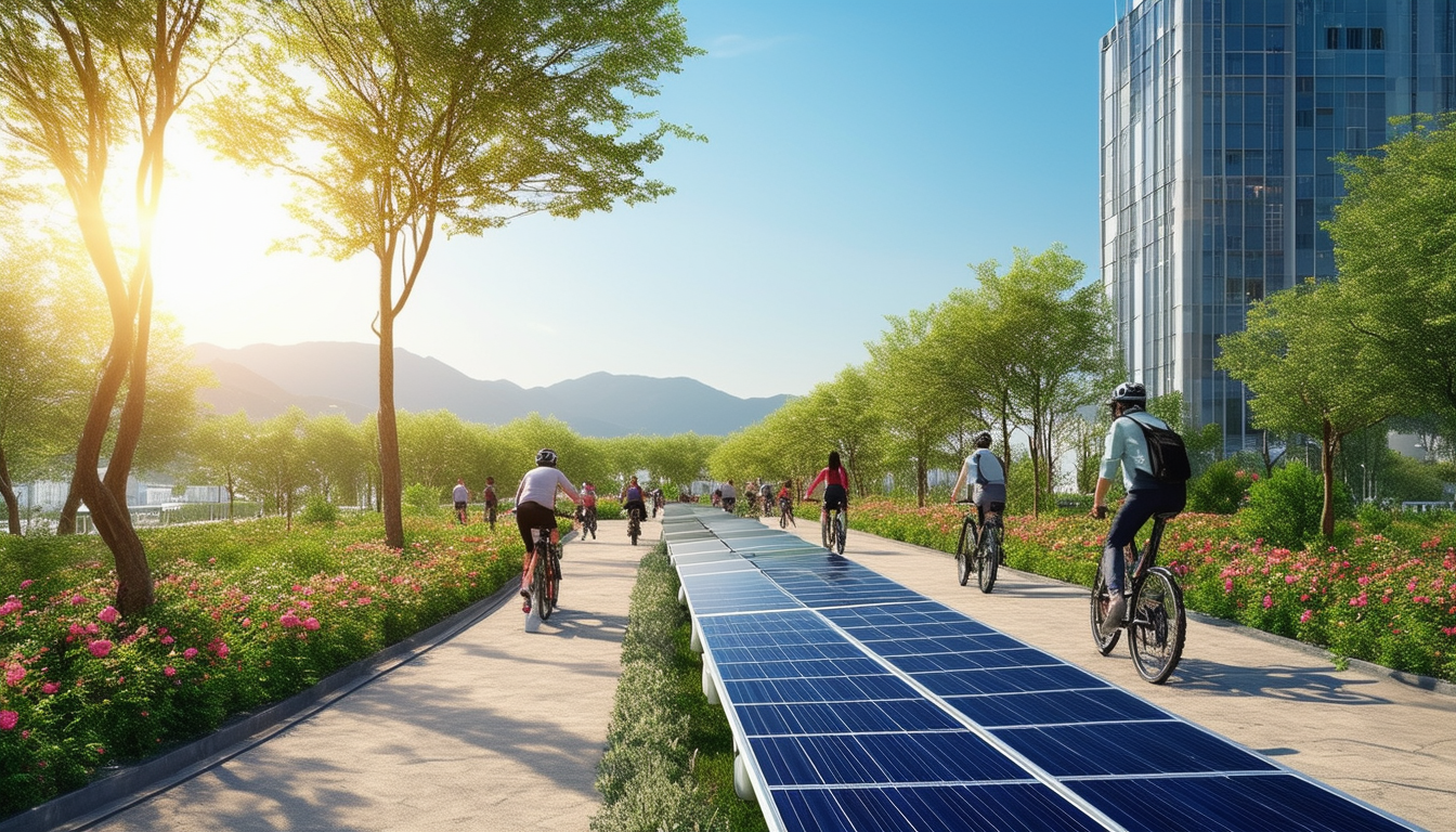 découvrez la nouvelle voie cyclable en corée du sud, équipée de panneaux solaires pour une mobilité durable et respectueuse de l'environnement. une innovation qui allie écologie et modernité, contribuant à un avenir plus vert et à la réduction de l'empreinte carbone.